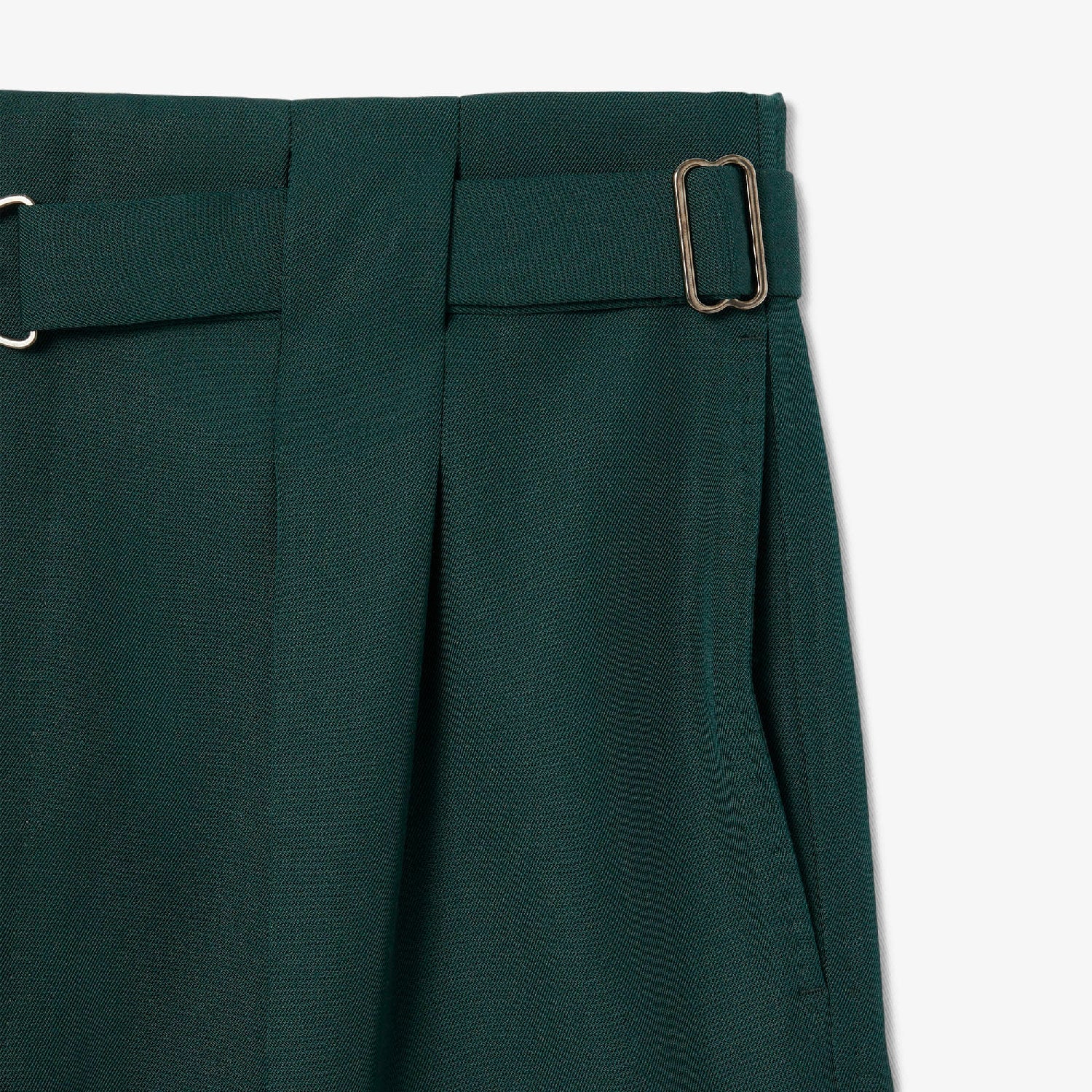 Pantalon à pinces en laine mélangée - Sinople