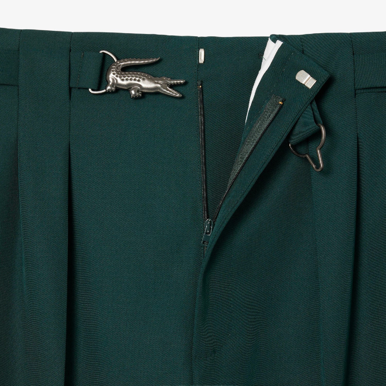 Pantalon à pinces en laine mélangée - Sinople
