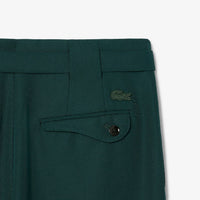 Pantalon à pinces en laine mélangée - Sinople