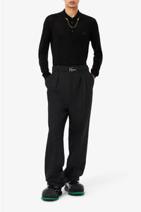 Pantalon à pinces en laine - Noir