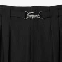 Pantalon à pinces en laine - Noir