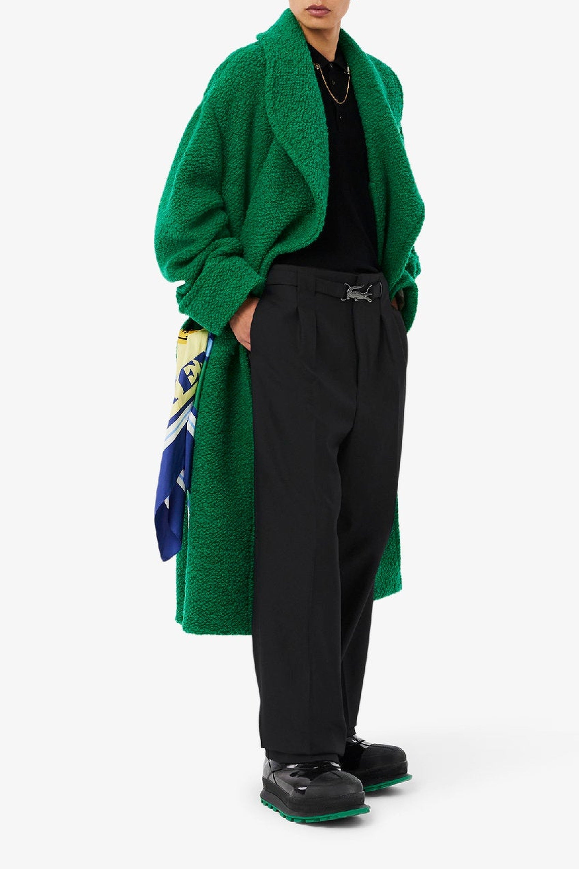 Pantalon à pinces en laine - Noir