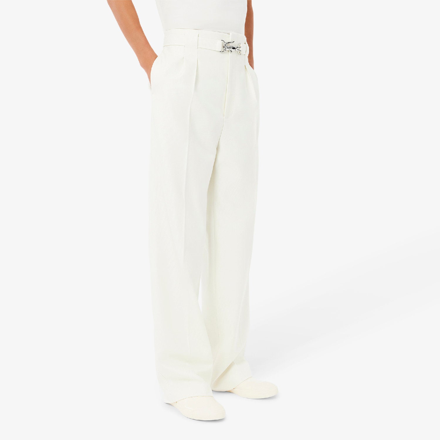 Pantalon à pinces en laine - Cristalline
