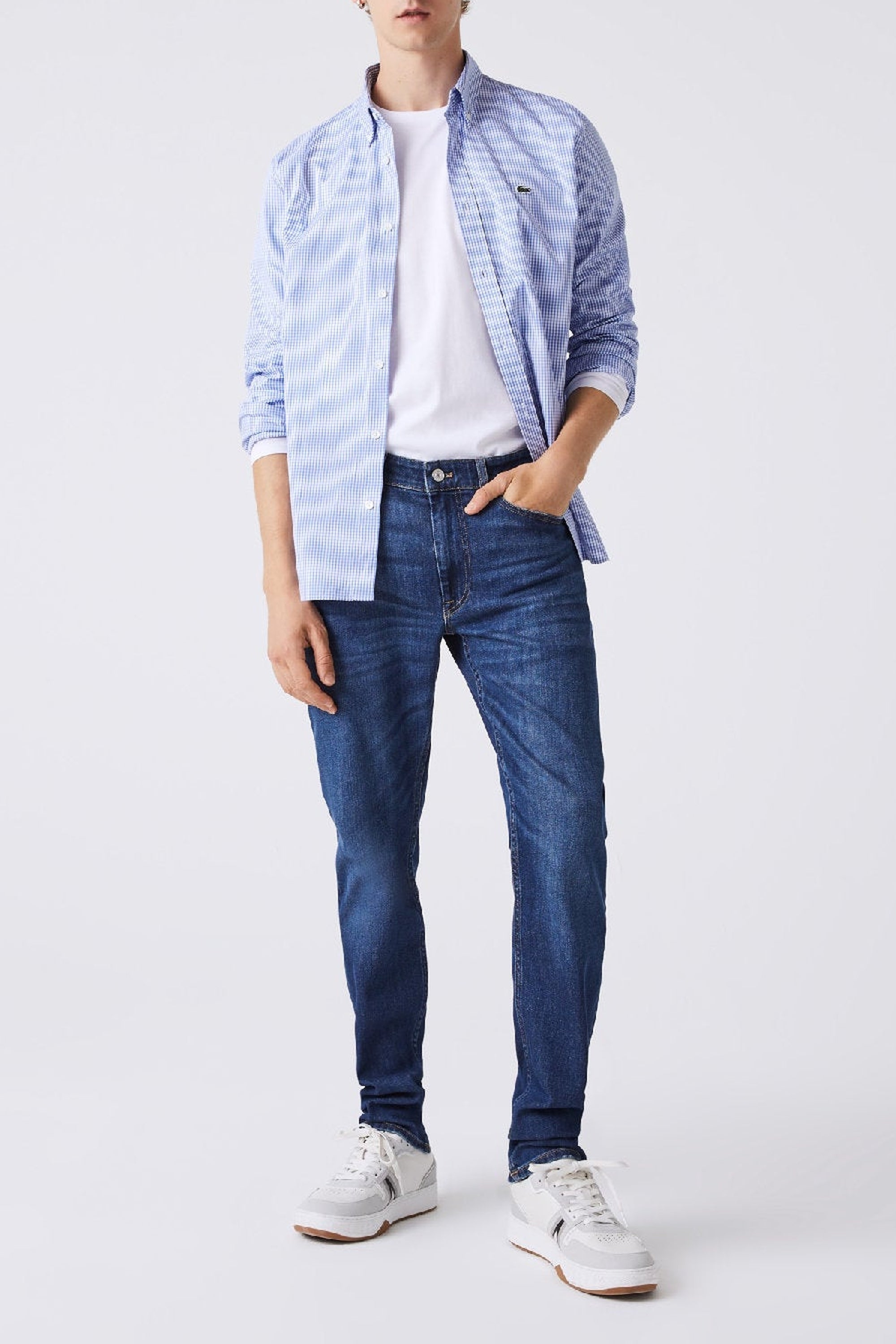 Pantalon ajusté en denim - Washed Deep Medium