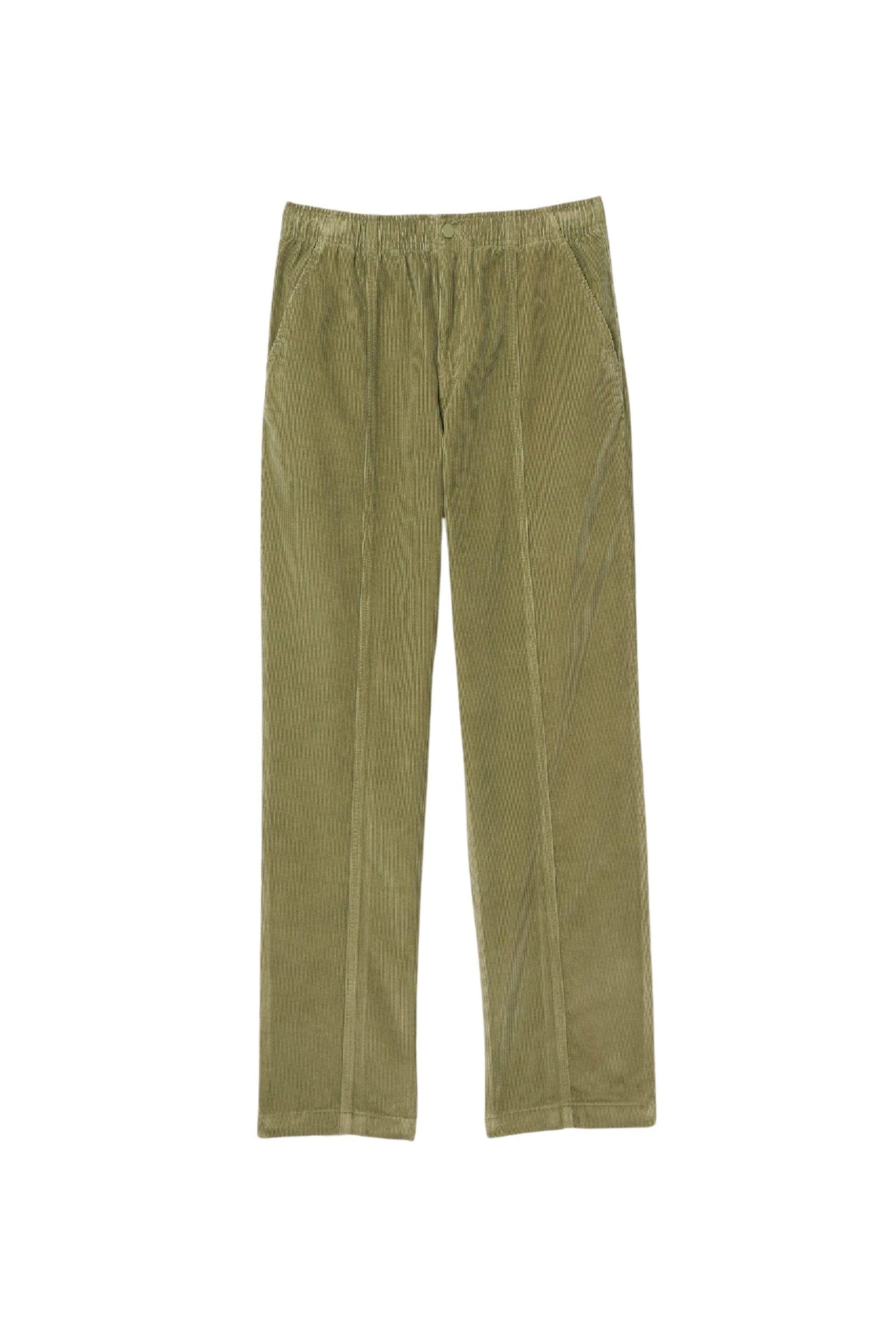 Pantalon chino droit en velours - Kaki