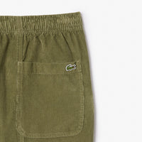 Pantalon chino droit en velours - Kaki