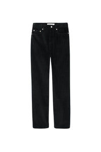5-pocket straight-leg corduroy trousers - Black