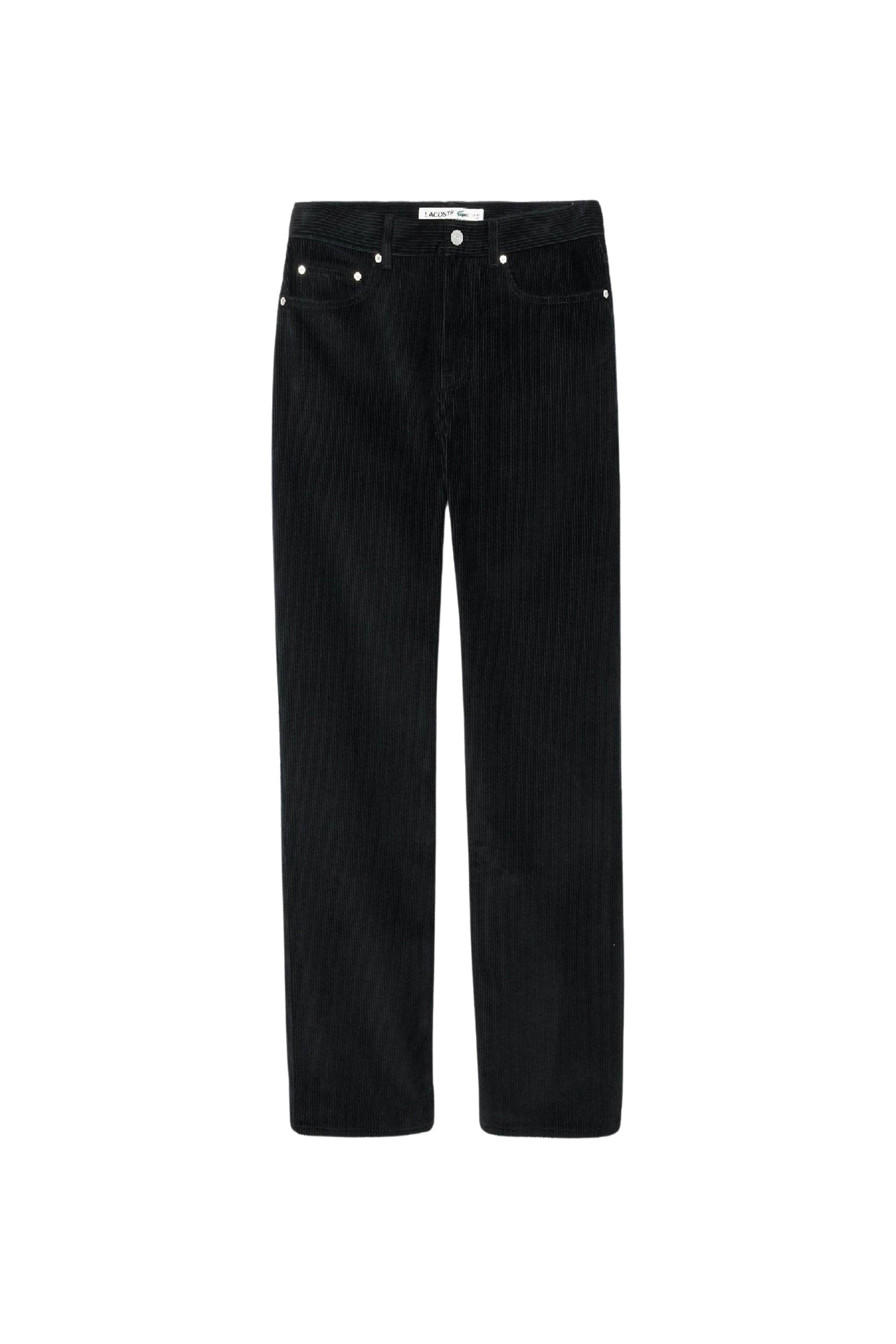 5-pocket straight-leg corduroy trousers - Black