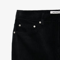 5-pocket straight-leg corduroy trousers - Black