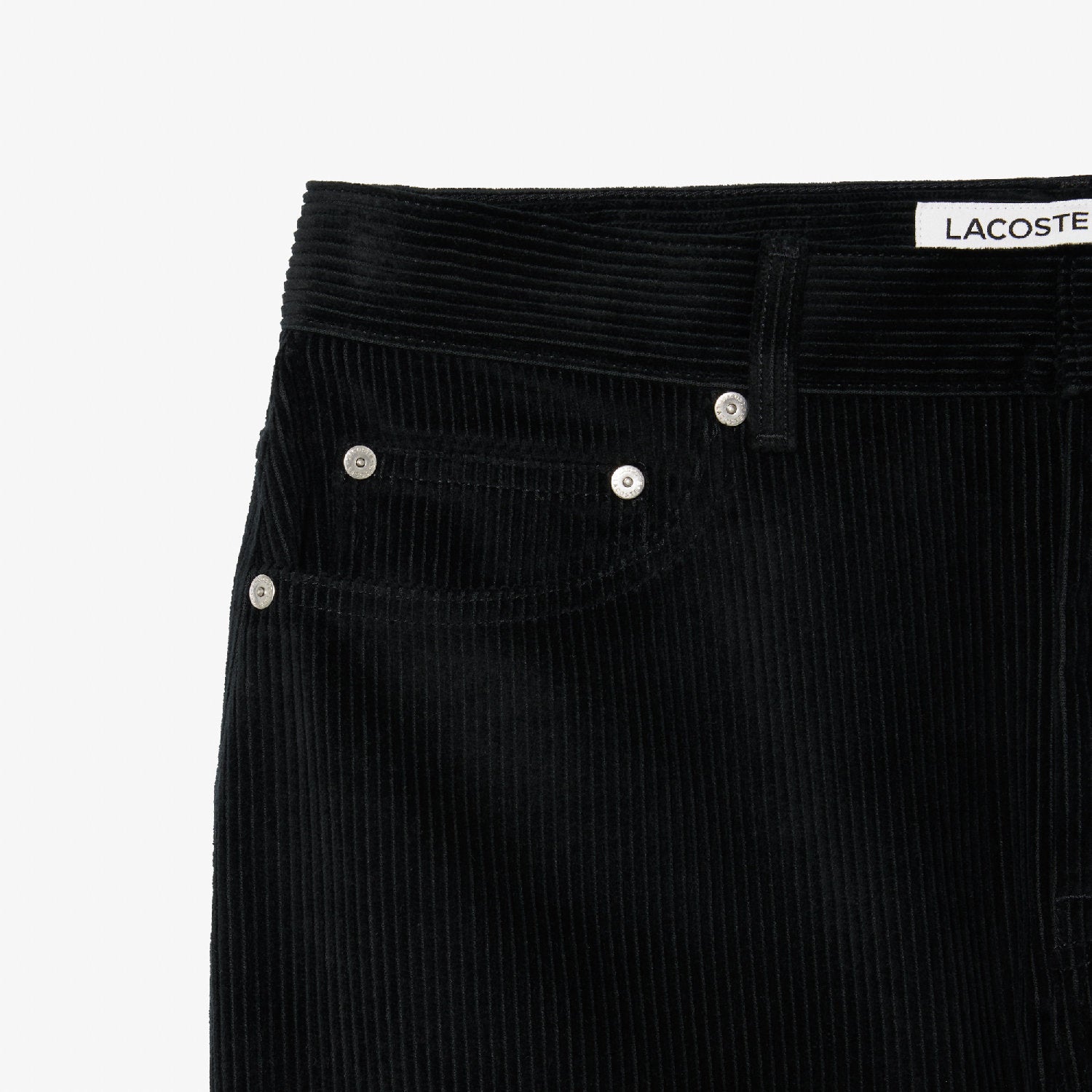 5-pocket straight-leg corduroy trousers - Black