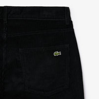 5-pocket straight-leg corduroy trousers - Black