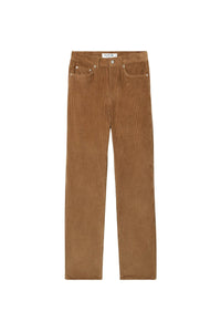 Pantalon droit 5 poches en velours - Cookie