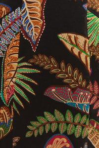 MEDIA OFF LINE_Robe courte Cool Foliage en lin - Noir