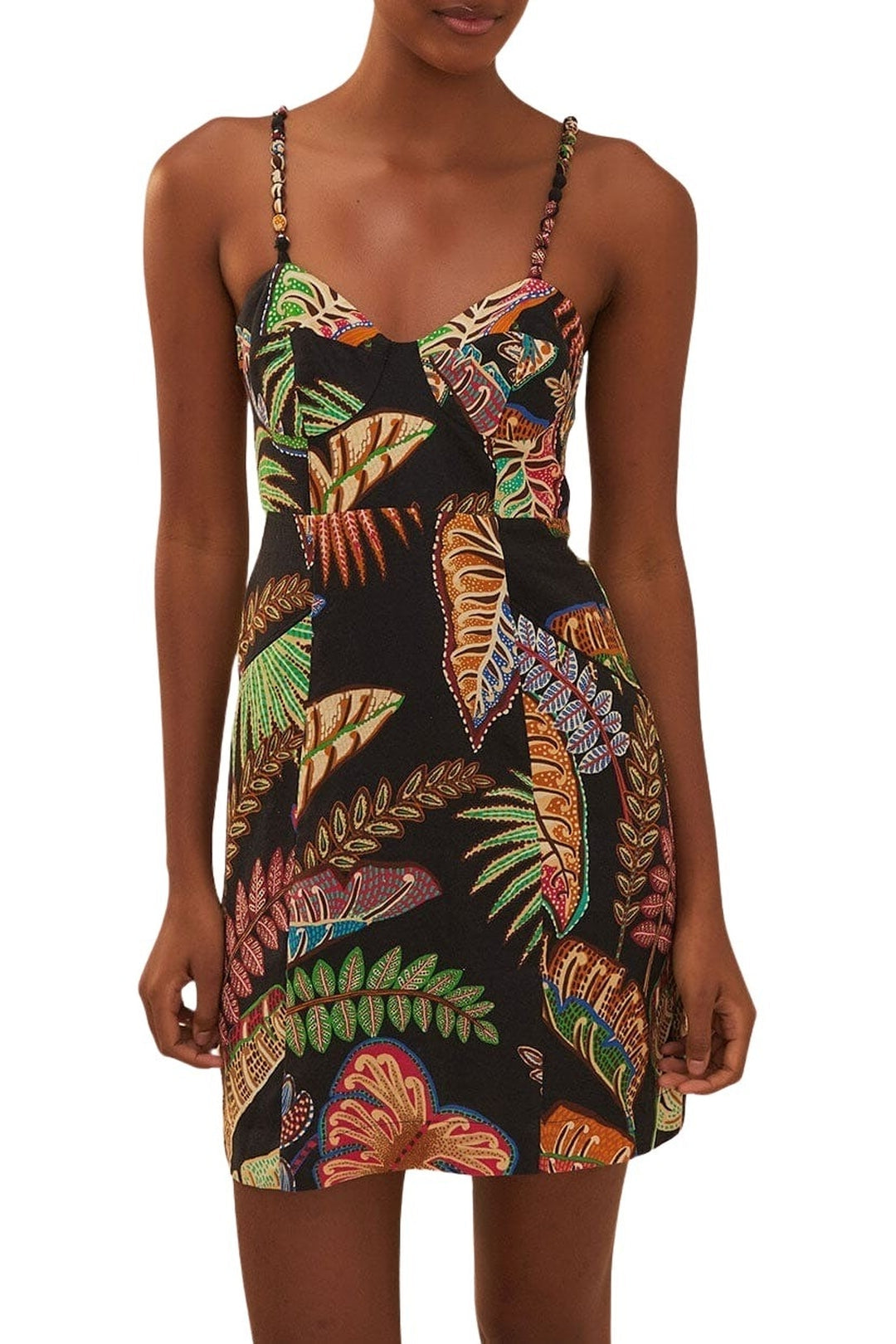 MEDIA OFF LINE_Robe courte Cool Foliage en lin - Noir