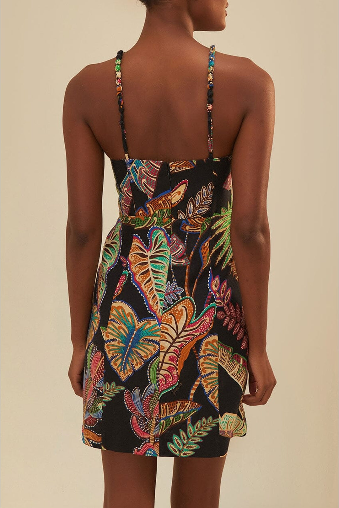 MEDIA OFF LINE_Robe courte Cool Foliage en lin - Noir