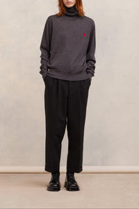 Ami de Cœur wool roll neck jumper - Heather Grey