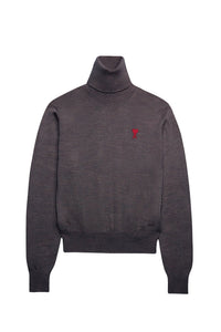 Ami de Cœur wool roll neck jumper - Heather Grey