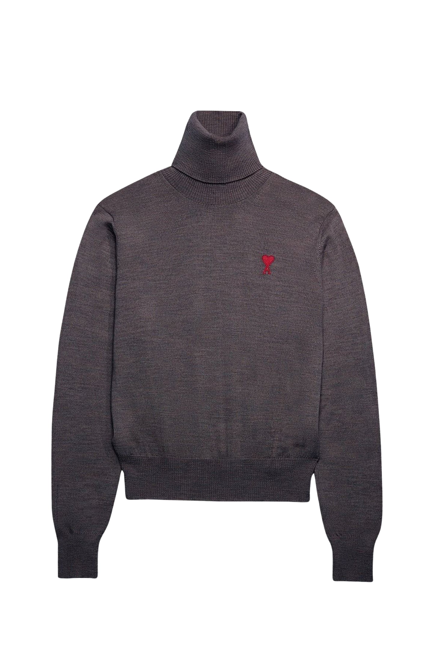 Ami de Cœur wool roll neck jumper - Heather Grey