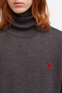 Ami de Cœur wool roll neck jumper - Heather Grey