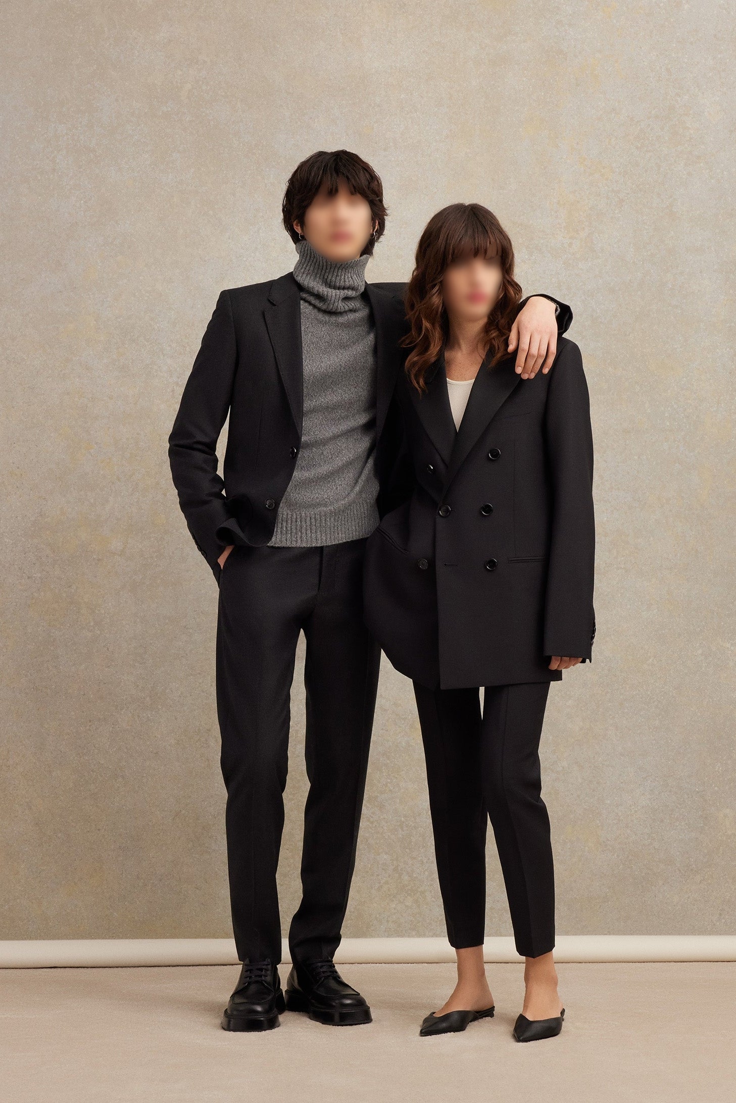 Pull col roulé à broderie Ami de Cœur en cachemire - Heather Grey