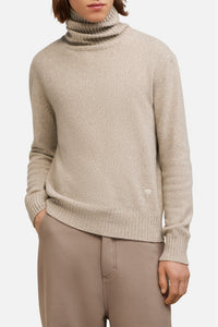 Ami de Coeur cashmere turtleneck jumper with embroidery - Champagne