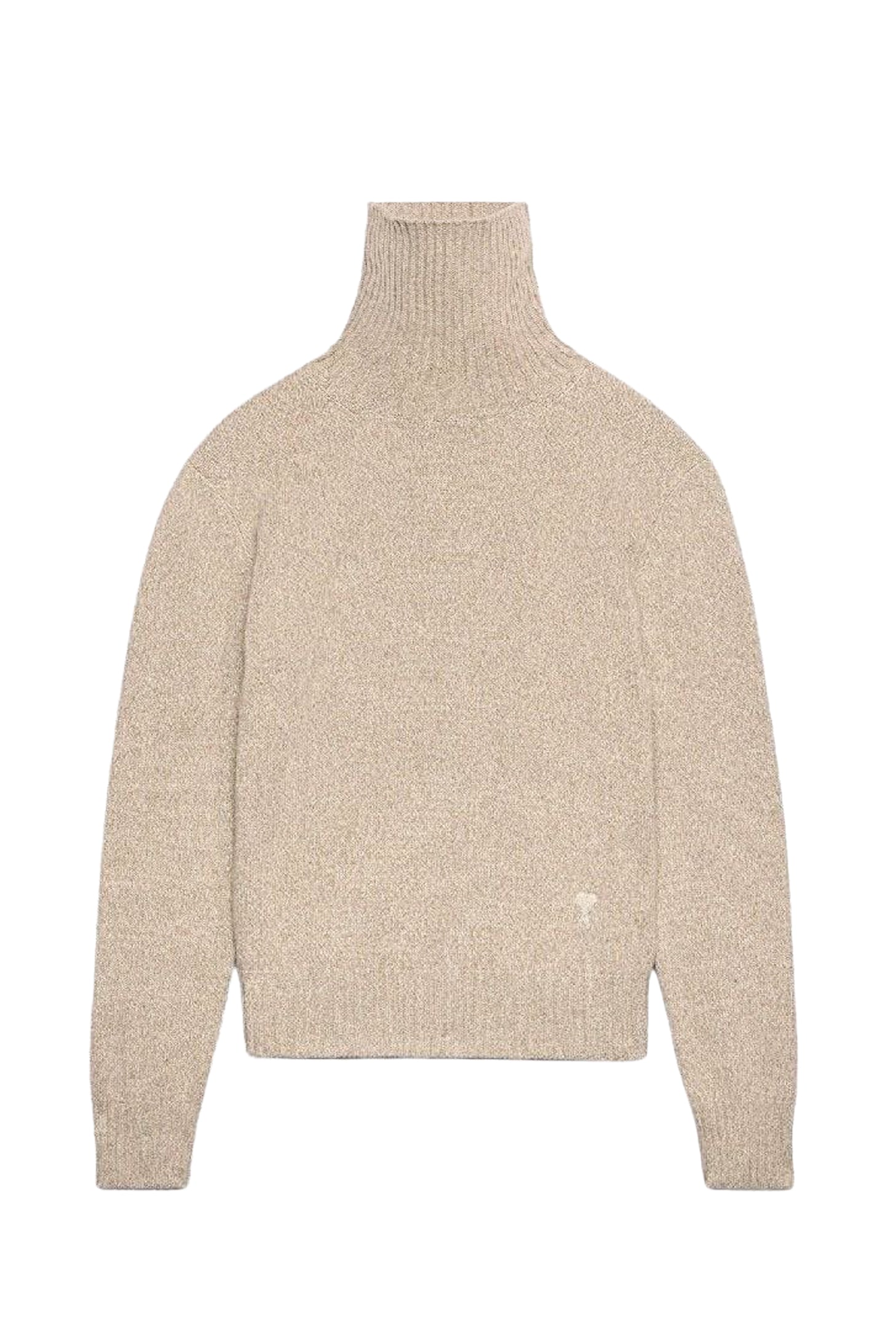 Ami de Coeur cashmere turtleneck jumper with embroidery - Champagne