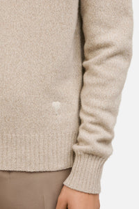 Ami de Coeur cashmere turtleneck jumper with embroidery - Champagne