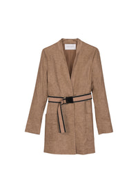 Long belted jacket - Dark Beige