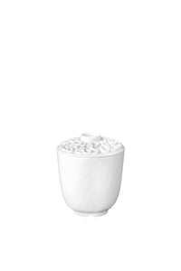Han teacup with porcelain lid - White