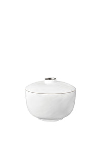 Han rice bowl with platinum and porcelain lid - White