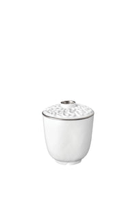 Han teacup with platinum and porcelain lid - White