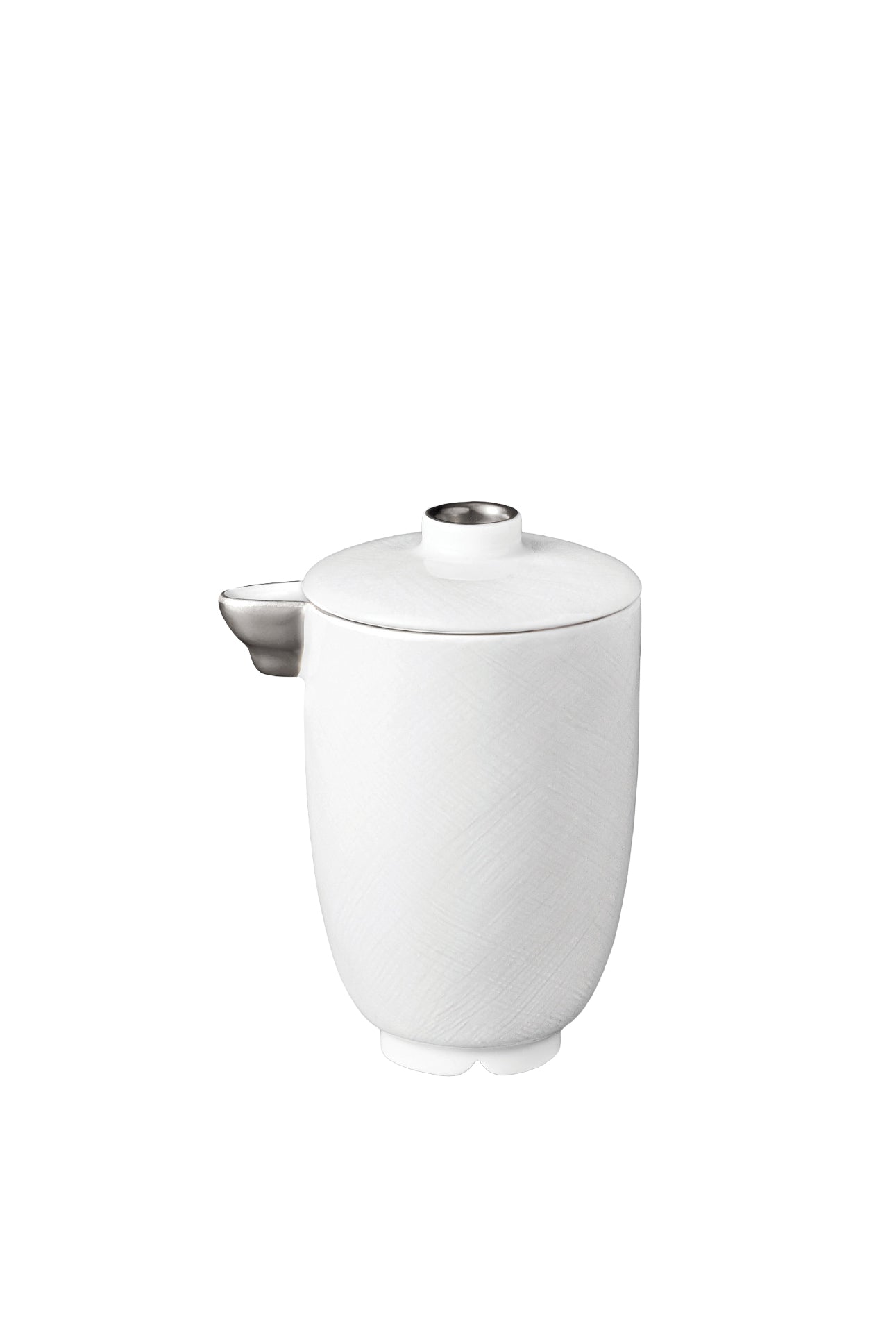 Han teapot in platinum and porcelain - White