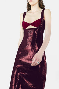 Robe longue Liquid torsadée - Blood Red