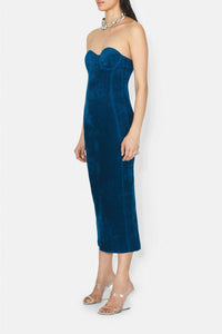 Titania Velvet Bustier Dress - Peacock