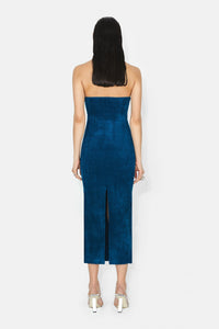 Titania Velvet Bustier Dress - Peacock