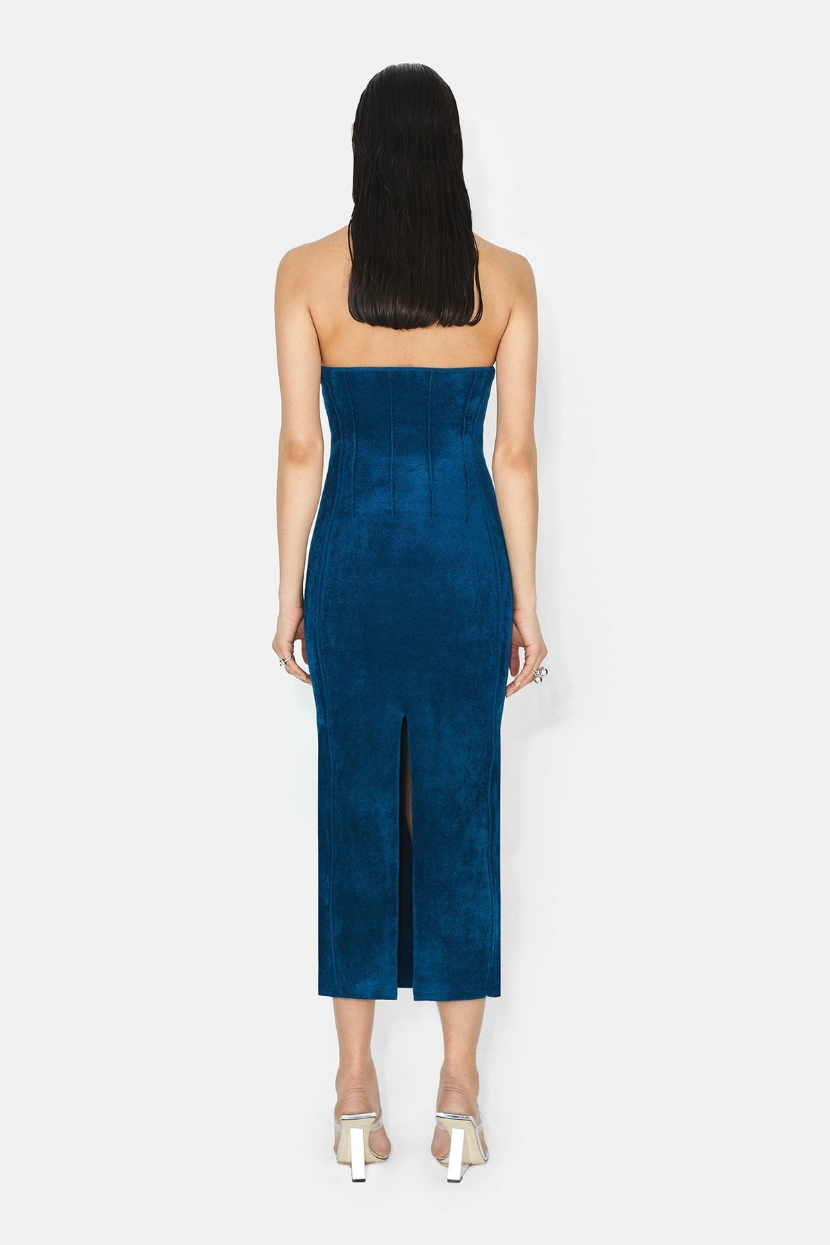 Titania Velvet Bustier Dress - Peacock