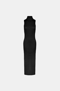 Metallic Rhea Turtleneck Dress - Black