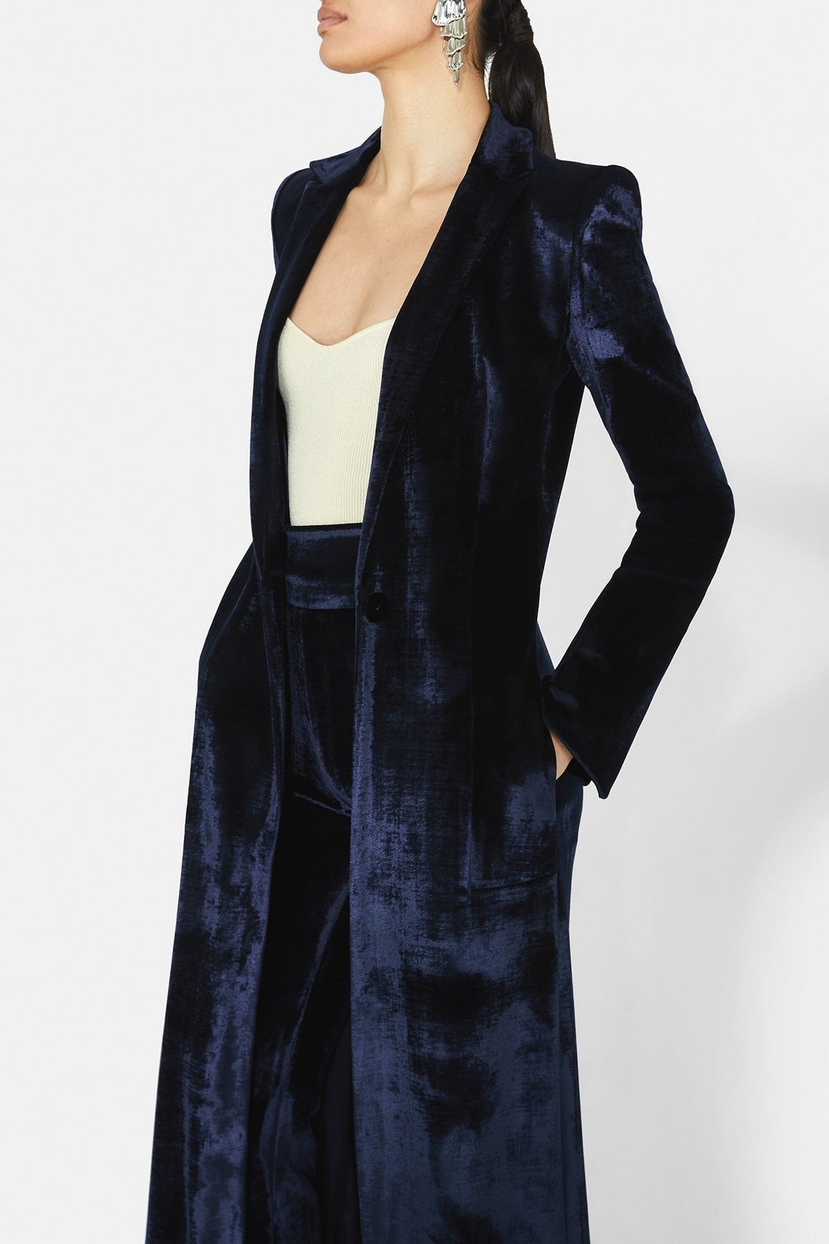 Manteau Sculpted en velours - Midnight