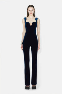 Siren Velvet Jumpsuit - Midnight