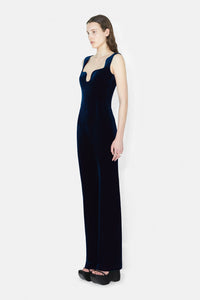 Siren Velvet Jumpsuit - Midnight