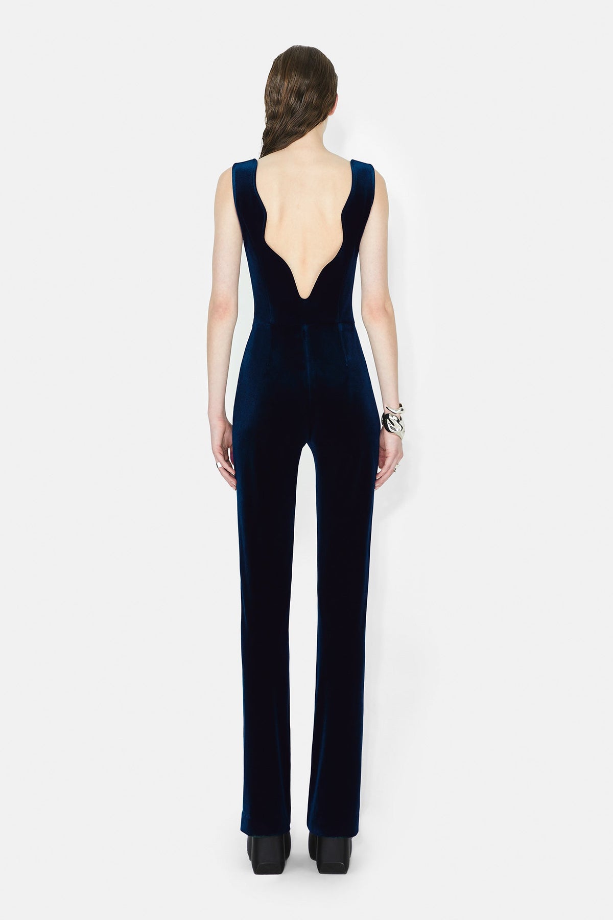 Siren Velvet Jumpsuit - Midnight