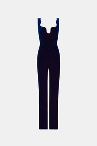 Siren Velvet Jumpsuit - Midnight