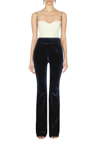 Sculpted Velvet Trousers - Midnight