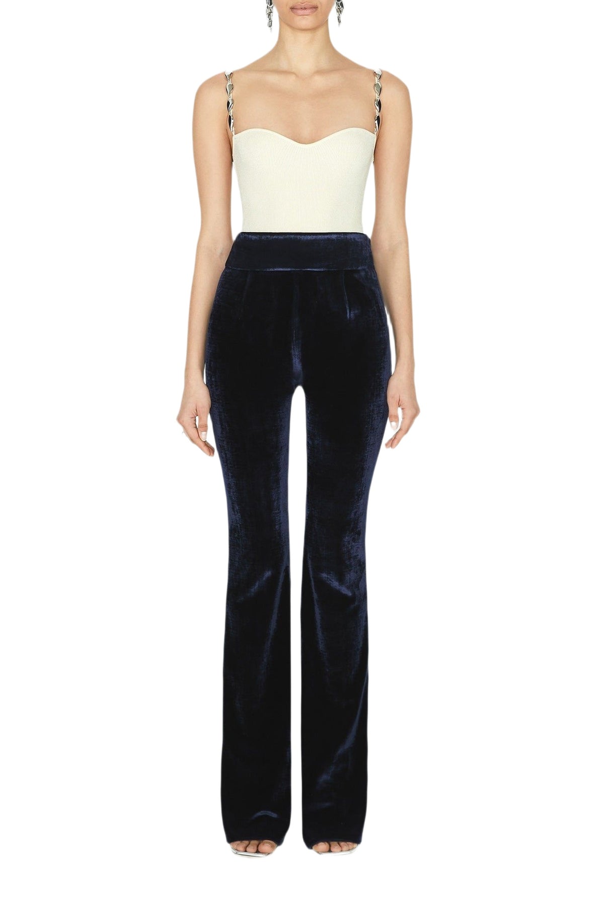 Sculpted Velvet Trousers - Midnight