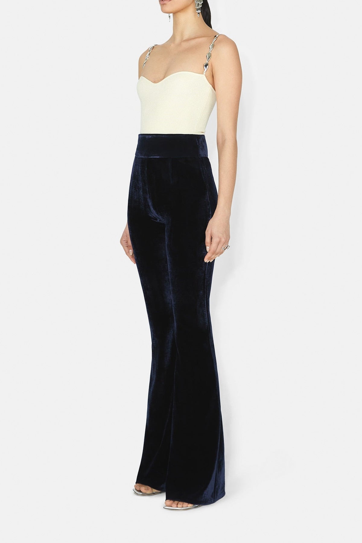 Sculpted Velvet Trousers - Midnight