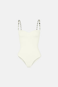 Crystal Wave Bodysuit - Creme