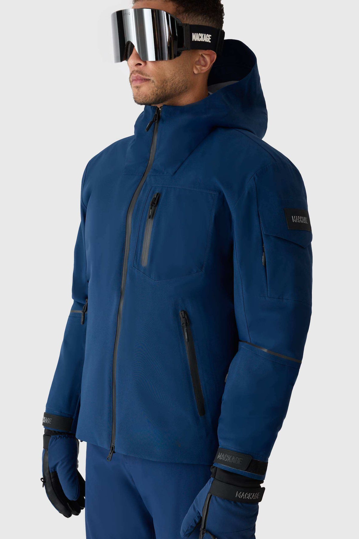 Olympic Blue-Green Camouflage Men's Hooded Rainwear/ Rainproof Jacket