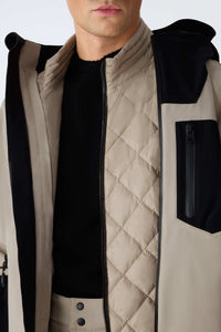 Taupe Men's Hooded Rainwear/ Rainproof Jacket
