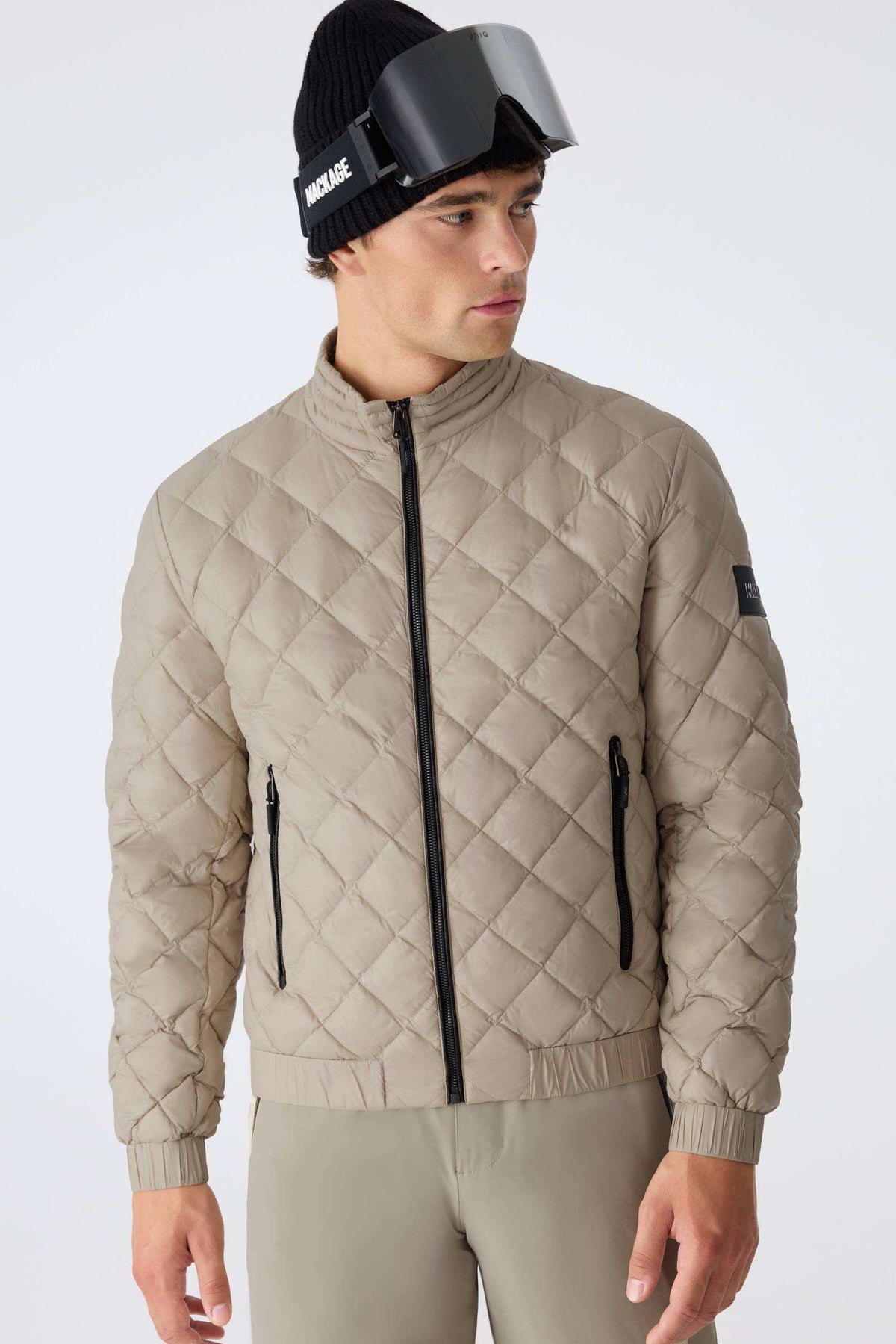 Taupe Men's Hooded Rainwear/ Rainproof Jacket