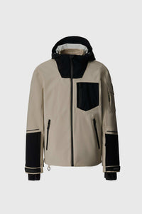 Taupe Men's Hooded Rainwear/ Rainproof Jacket